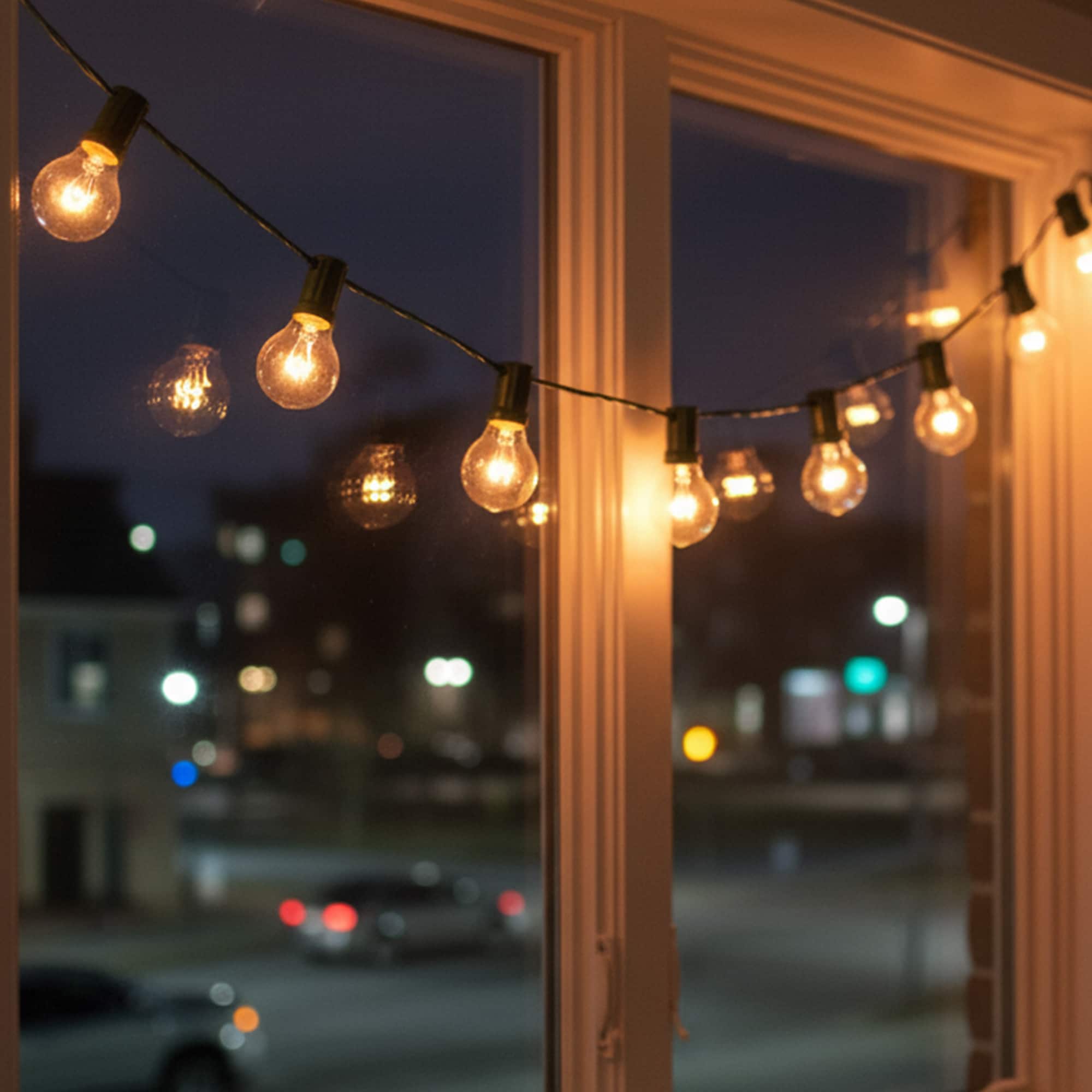 Transparent PS50 Edison Style Patio Lights - 9' Green Wire - 10ct
